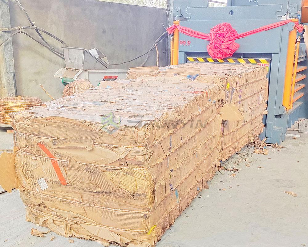 Profit chart from cardboard baling with horizontal baler machine