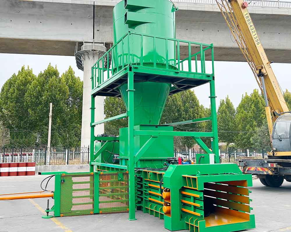 fully automated horizontal baler processing waste